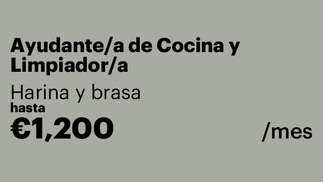 Ayudante/a de Cocina y Limpiador/a
