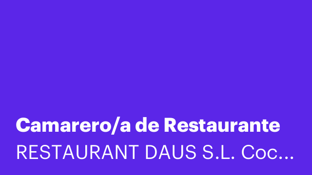 Camarero/a de Restaurante