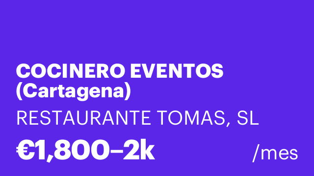 COCINERO EVENTOS (Cartagena)