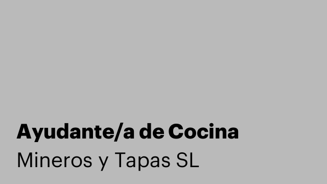 Ayudante/a de Cocina