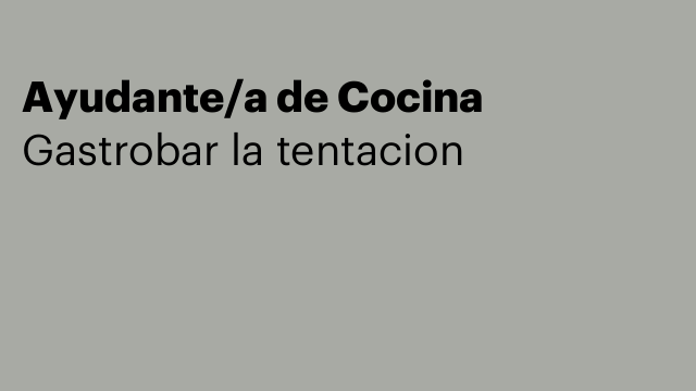 Ayudante/a de Cocina