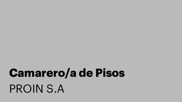 Camarero/a de Pisos
