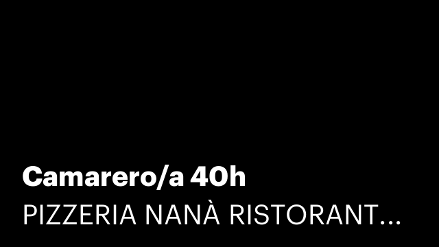 Camarero/a 40h