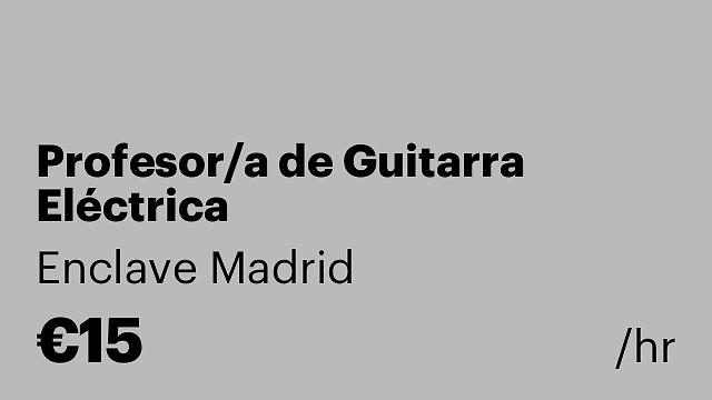 Profesor/a de Guitarra Eléctrica