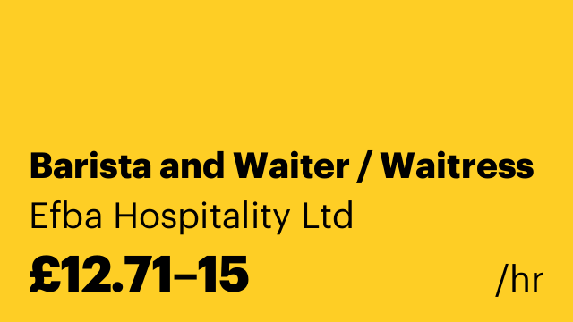 Barista and Waiter / Waitress