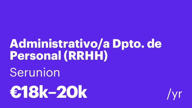 Administrativo/a Dpto. de Personal (RRHH)
