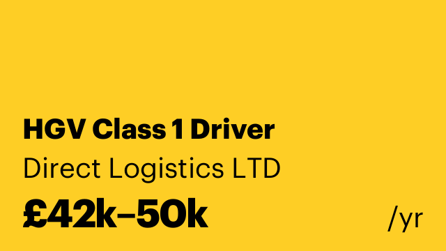 HGV Class 1 Driver