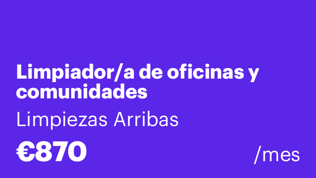 Limpiador/a de oficinas y comunidades