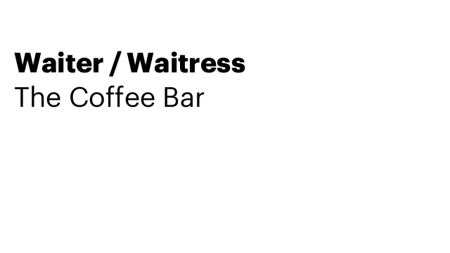 Waiter / Waitress