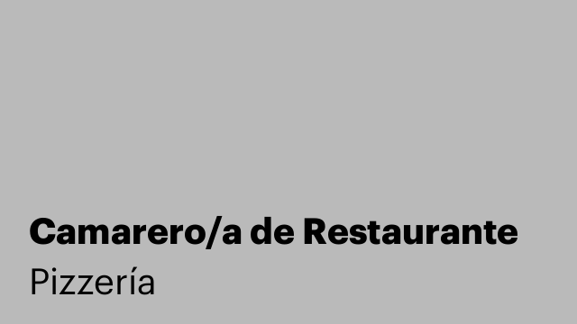 Camarero/a de Restaurante
