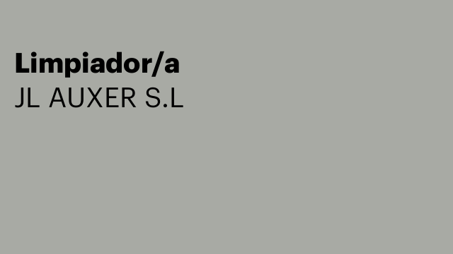 Limpiador/a