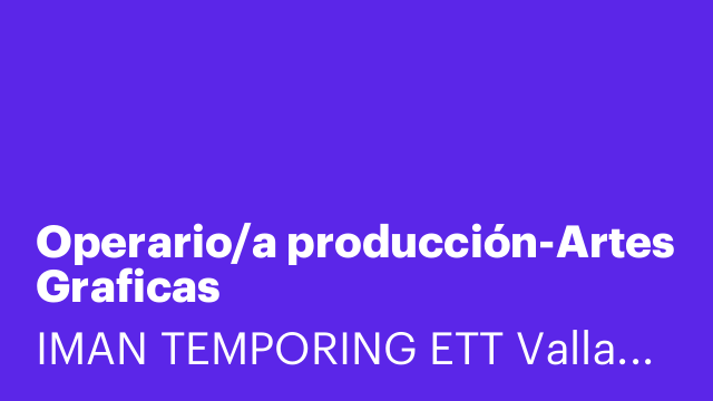Operario/a producción-Artes Graficas