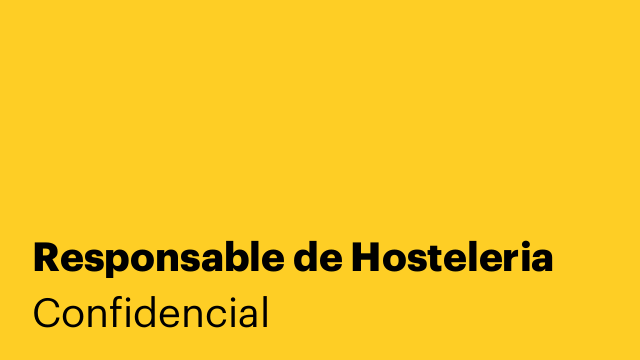 Responsable de Hosteleria