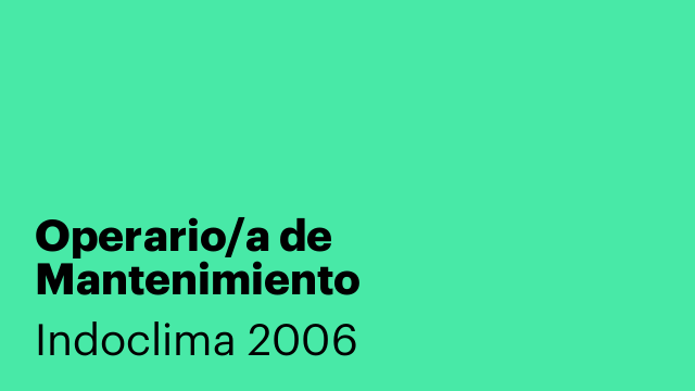 Operario/a de Mantenimiento