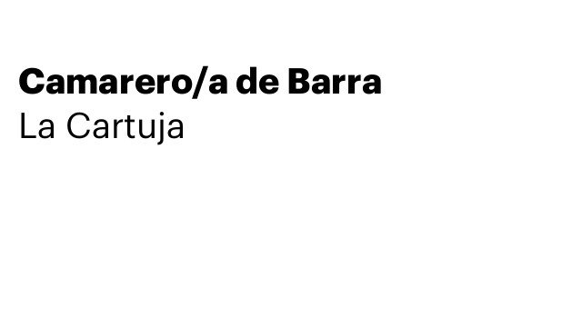 Camarero/a de Barra