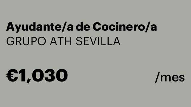 Ayudante/a de Cocinero/a