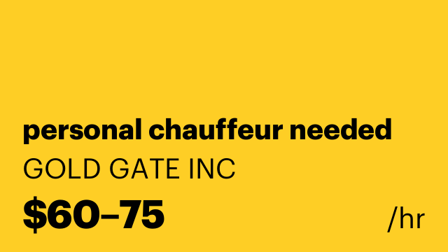 personal chauffeur needed