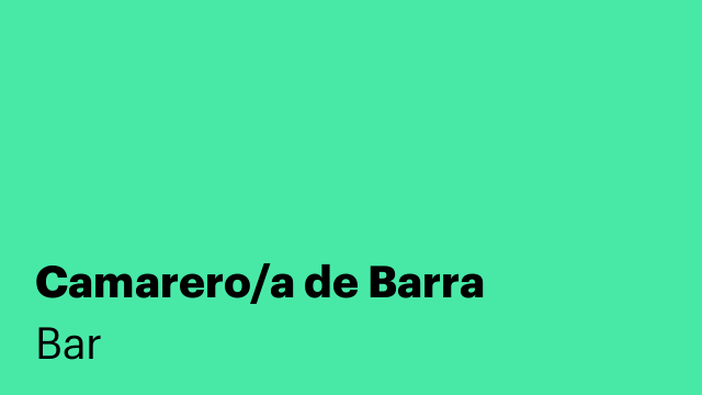 Camarero/a de Barra