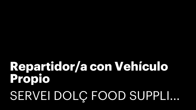 Repartidor/a con Vehículo Propio