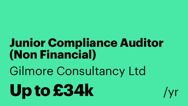 Junior Compliance Auditor (Non Financial)