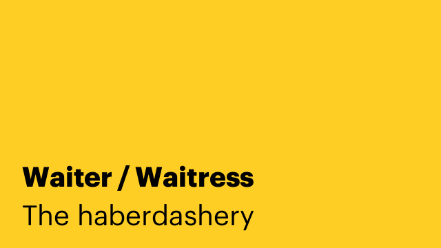 Waiter / Waitress