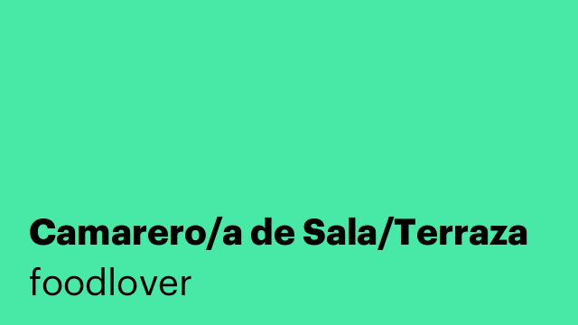 Camarero/a de Sala/Terraza