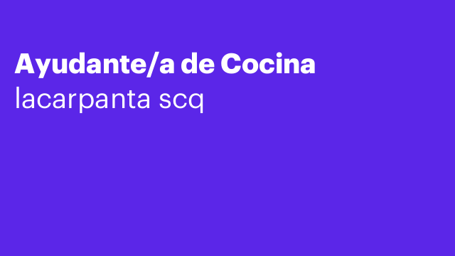 Ayudante/a de Cocina