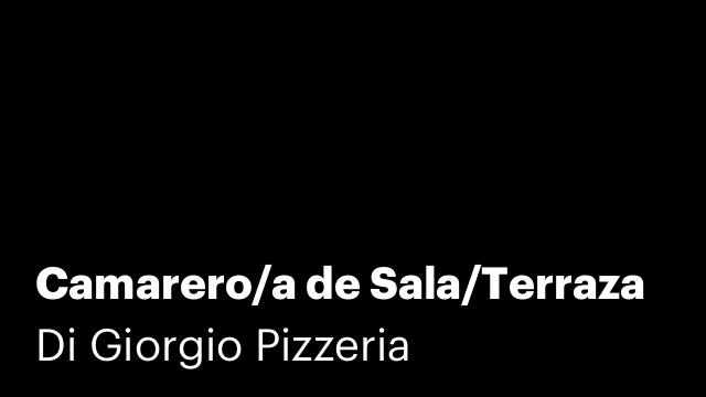 Camarero/a de Sala/Terraza