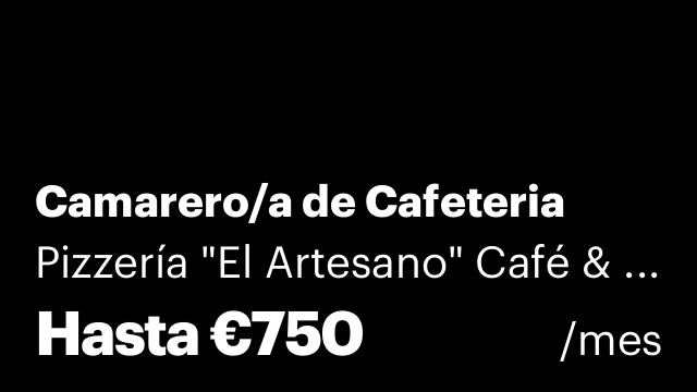 Camarero/a de Cafeteria