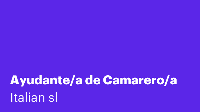 Ayudante/a de Camarero/a