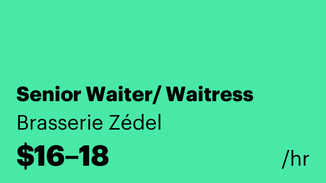 Senior Waiter/ Waitress