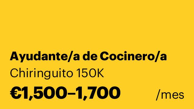 Ayudante/a de Cocinero/a