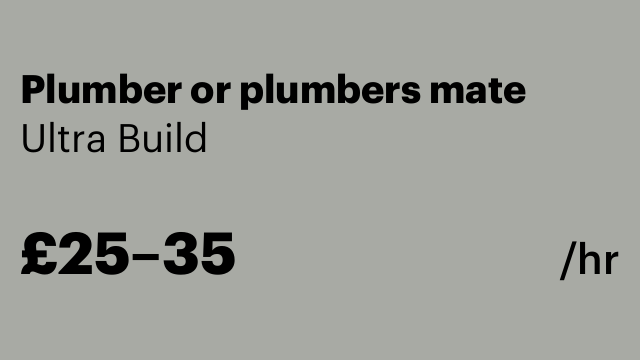 Plumber or plumbers mate