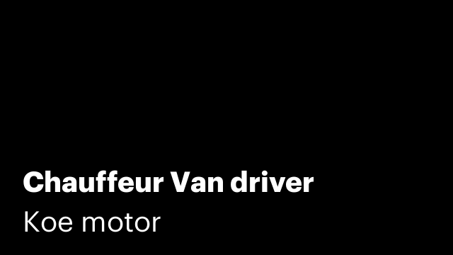 Chauffeur Van driver