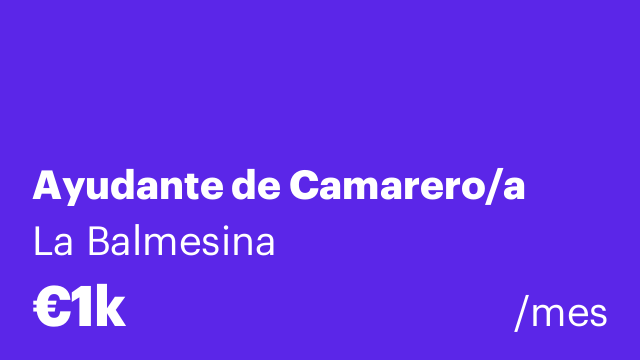 Ayudante de Camarero/a