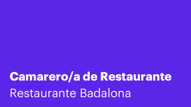 Camarero/a de Restaurante