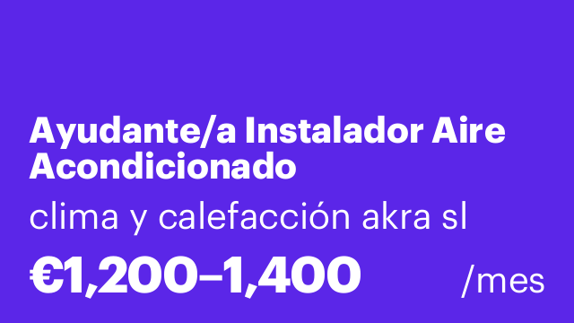 Ayudante/a Instalador Aire Acondicionado
