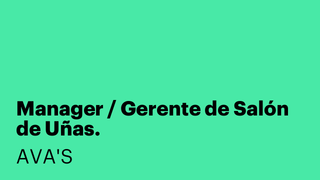 Manager / Gerente de Salón de Uñas.