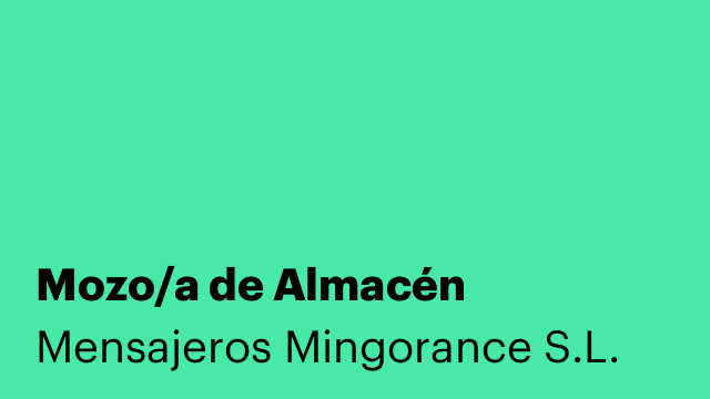 Mozo/a de Almacén
