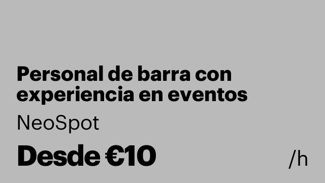 Personal de barra con experiencia en eventos