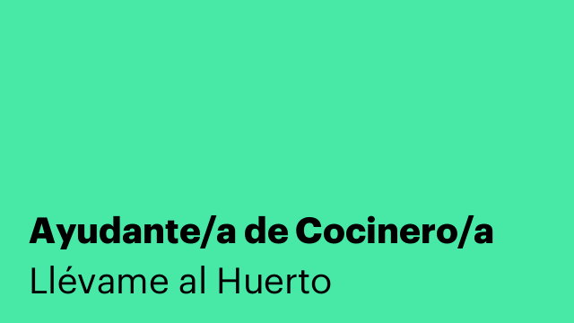 Ayudante/a de Cocinero/a