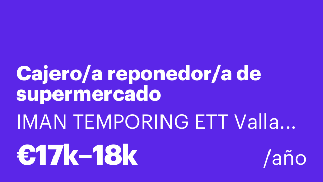 Cajero/a reponedor/a de supermercado