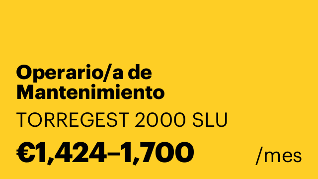 Operario/a de Mantenimiento