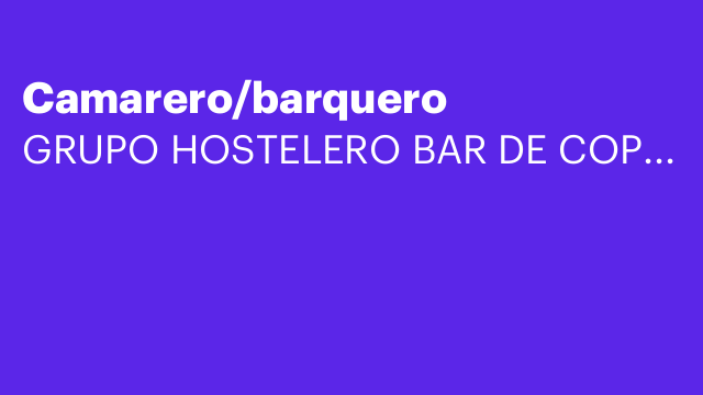 Camarero/barquero
