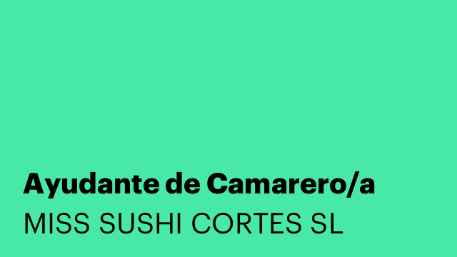 Ayudante de Camarero/a