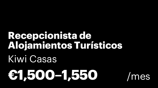 Recepcionista de Alojamientos Turísticos