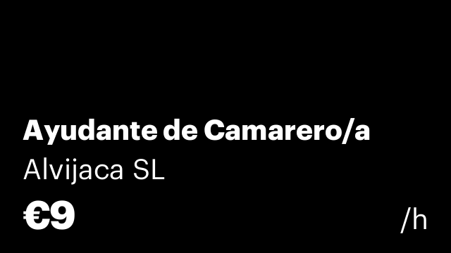 Ayudante de Camarero/a