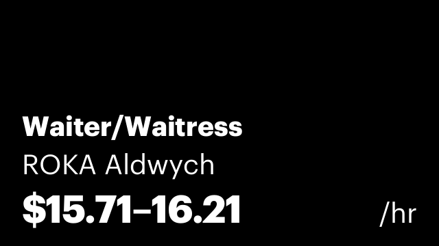 Waiter/Waitress