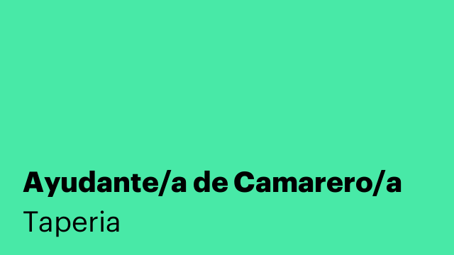 Ayudante/a de Camarero/a