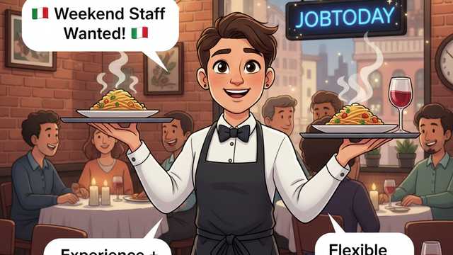 Camarero/a a Tiempo Parcial para Fines de Semana en Cánovas 🇮🇹